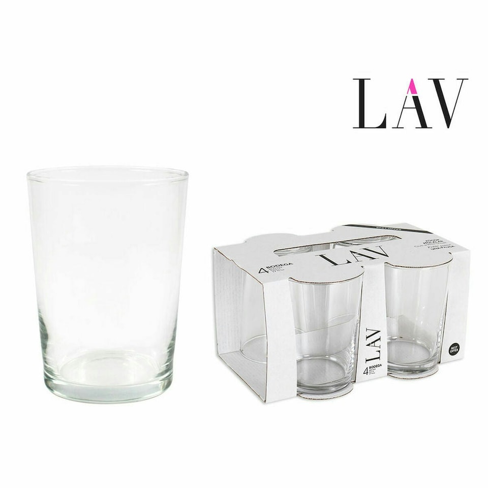 image 1 of Set of glasses LAV Best offer 4 Pieces (4 Units) (12 Units) (520 ml) N/A