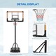 image 8 of SPORTNOW Basketball Backboard Hoop Net Set System with Wheels, 182-213cm - Black