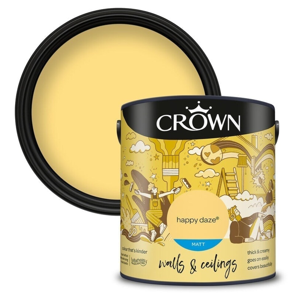 image 1 of Crown Walls & Ceilings Matt 2.5L Happy Daze