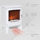 image 7 of HOMCOM Freestanding Electric Fireplace Stove Heater W/ LED Flame Effect White