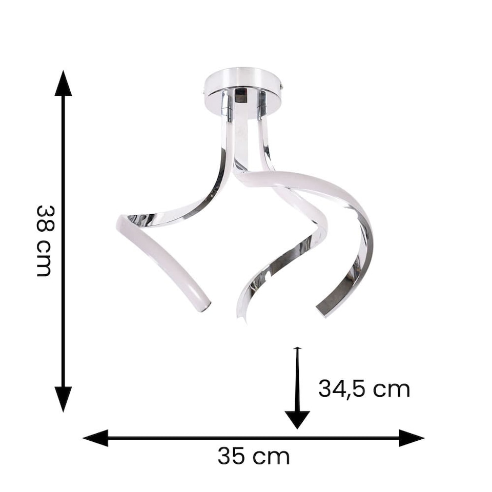image 1 of ValueLights Infinity Chrome Twirl Integrated LED Ceiling Light | Chrome