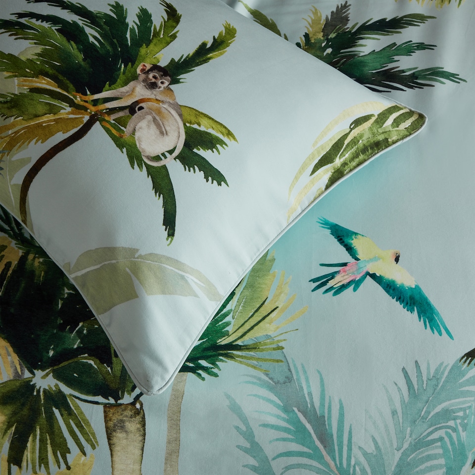 Paoletti Forsteriana Palms Pillowcase Pair, Multicolour
