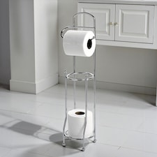 Showerdrape Wire Stainless Steel Chrome Toilet Roll Holder & Spare Paper Holder | Silver | 1
