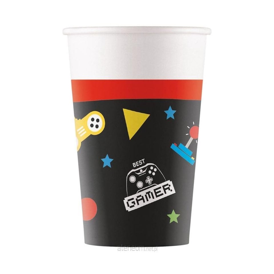 8PK 200ml GAMING PARTY PAPER CUPS - Generic Children's Themes