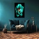 image 2 of Surreal dark, chrome, cyan, peony flower (Canvas Print) 30cm x 30cm