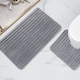 image 2 of Ribbed Bath Mat Set in Charcoal | Grey | Charcoal