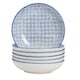 image 1 of Nicola Spring Hand-Printed Pasta Bowls - 22cm - Navy - Pack of 6 Blue