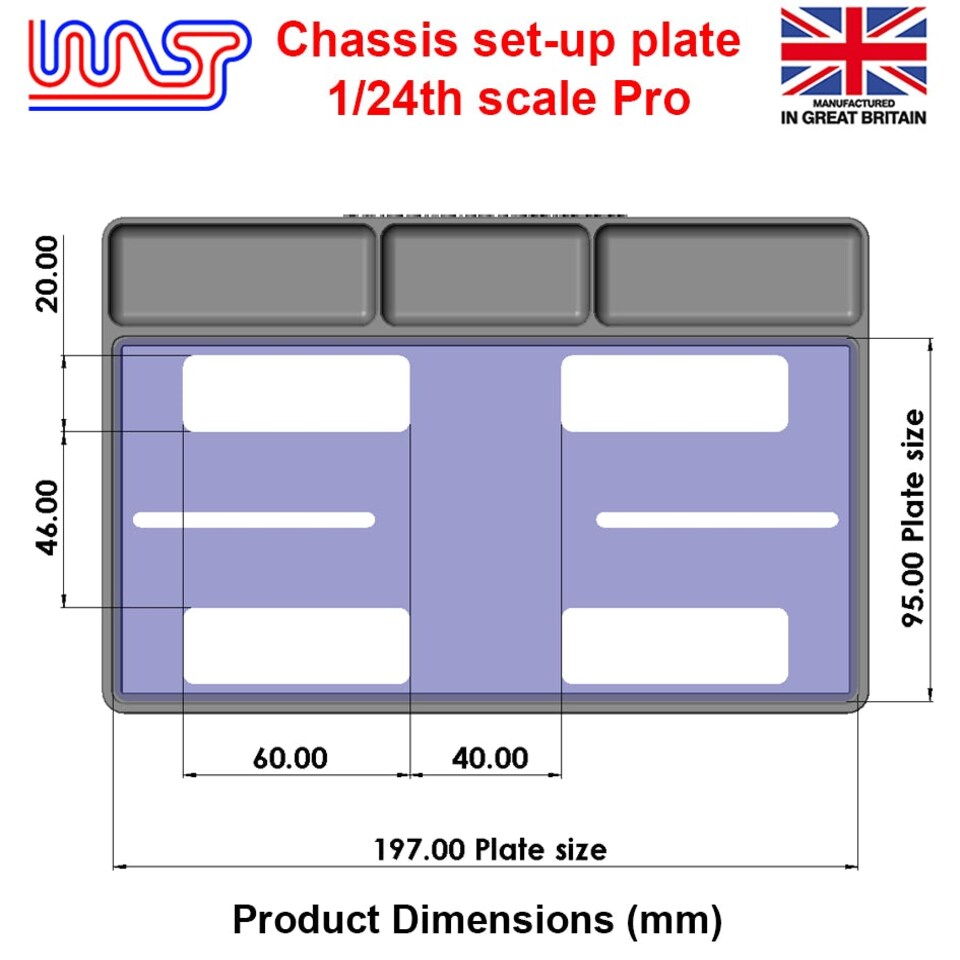 image 1 of Slot Car Chassis Pro Set Up Plate 1:24 Scale New WASP