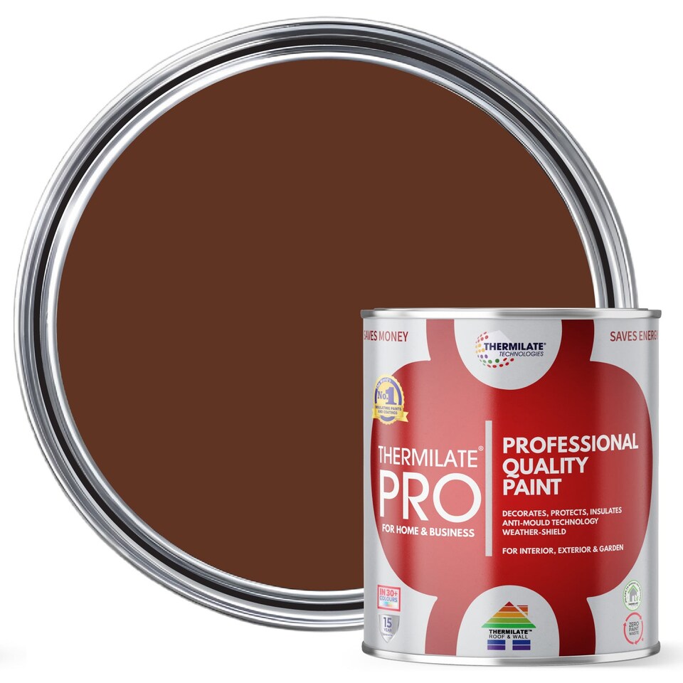 image 1 of Thermilate PRO FLEX Interior & Exterior Paint - Multi-Surface Paint & Primer - All-in-One - Leaf Brown - 5L - Matt