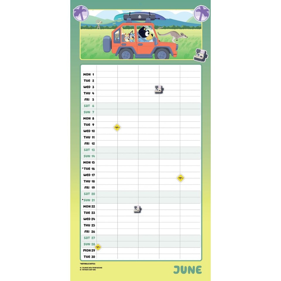 image 1 of BLUEY 2026 FAMILY ORGANISER CALENDAR