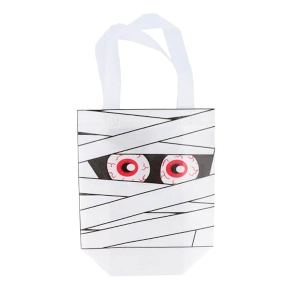 White Mummy Halloween Trick or Treat Tote Bag 24.5cm