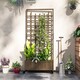 image 9 of Outsunny Wooden Trellis Planter, Raised Garden Bed with Wheels, Brown | Brown | Brown