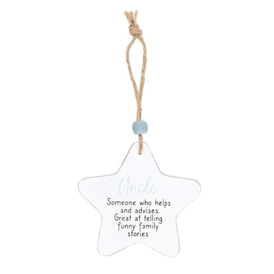 image 1 of Something Different Uncle Star Hanging Sentiment Sign - White/Blue/Black - One Size