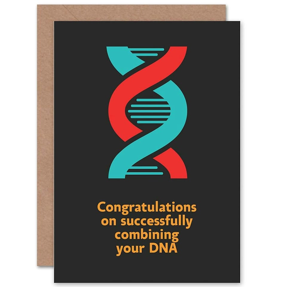 image 1 of Combined DNA Helix Funny Joke Congratulations New Baby Card