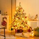 image 3 of COSTWAY 4.5FT Artificial Christmas Tree Flocked Xmas Tree Green | One Size