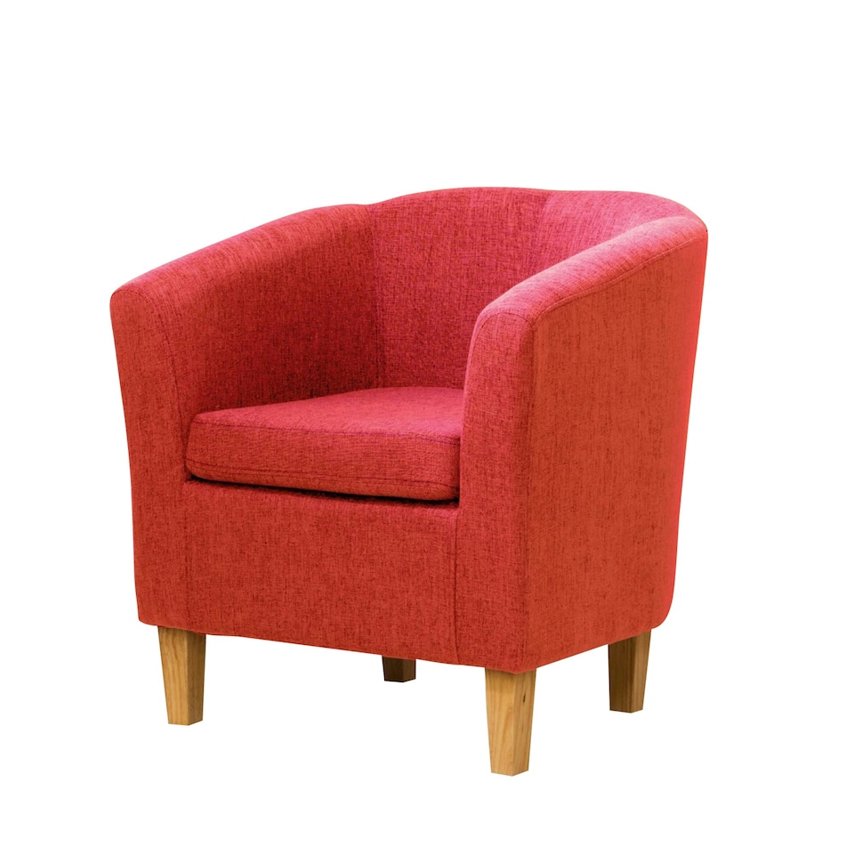 image 1 of Alderwood Fabric Tub Chair - Red