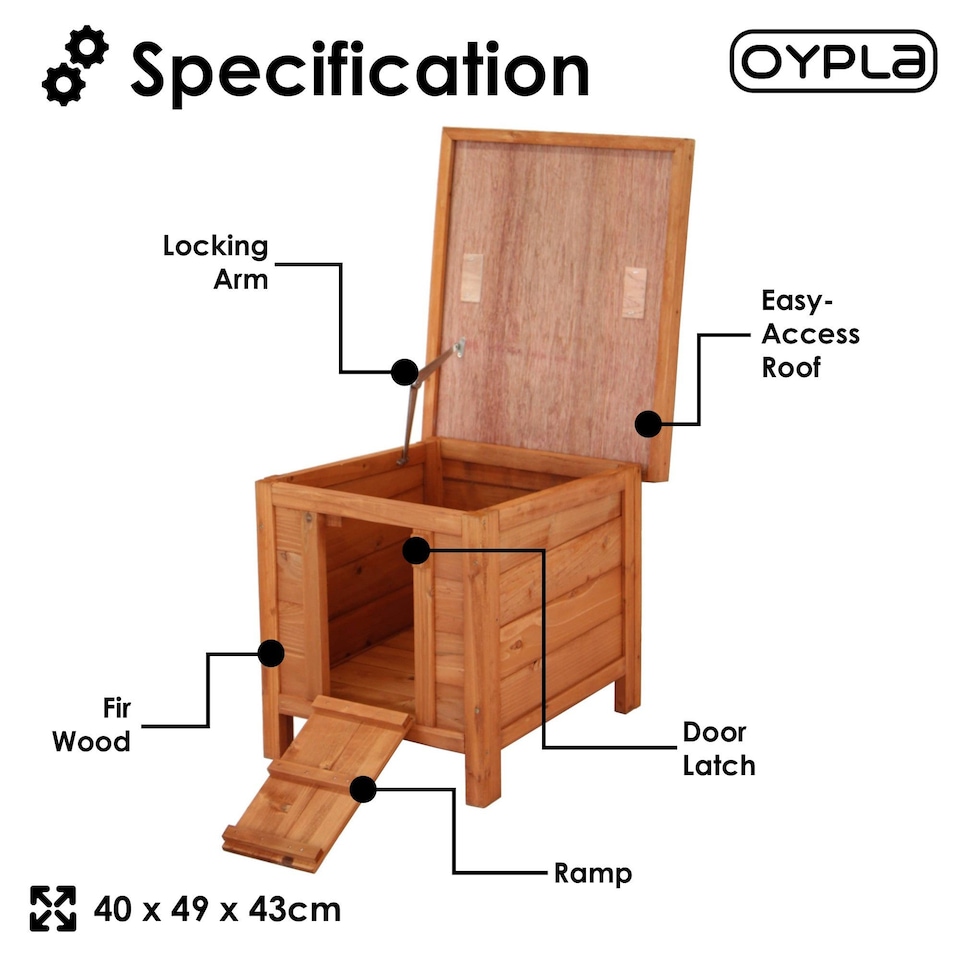 image 1 of Oypla Tortoise Guinea Pig Cat Rabbit Hutch House 400x490x430mm