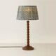image 4 of ValueLights Bobble Walnut Table Lampbel Floral Pleat Shade