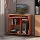 image 2 of HOMCOM Computer Table Study Desk with Sliding Keyboard Tray, Cherry Wood