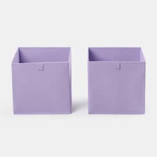 OHS Foldable Fabric Storage Boxes Collapsible Square Cube Organiser | Purple | Lilac