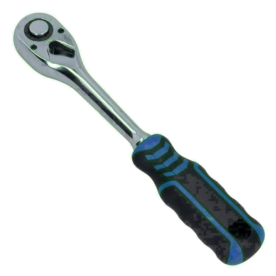 image 1 of 1/2in Drive Straight Headed Ratchet 90 Teeth Quick Release With Rubber Grip
