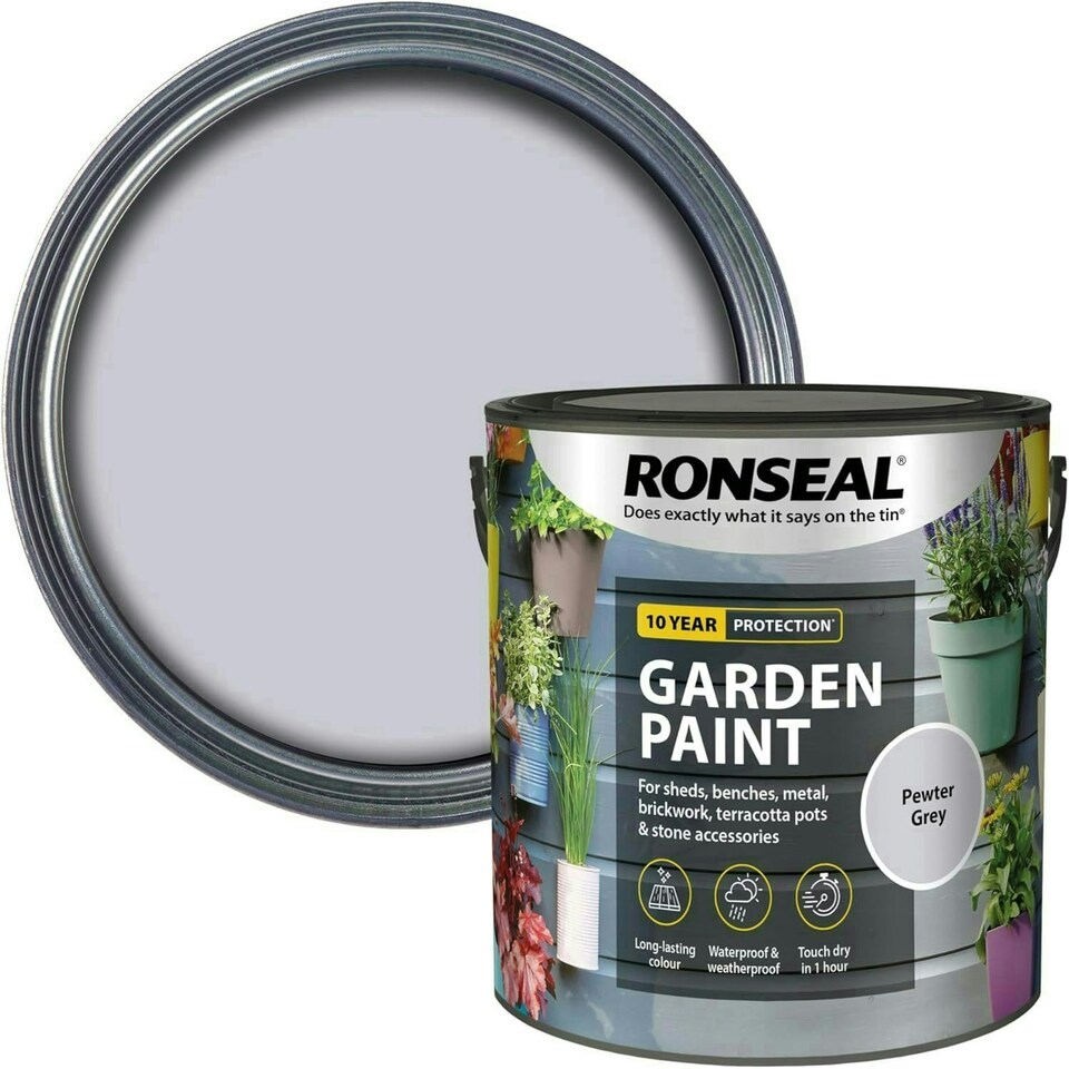image 1 of Ronseal Garden Paint 2.5L Pewter Grey