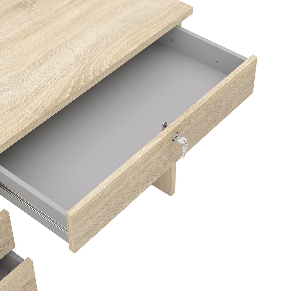 image 1 of Function Plus Desk 5 Drawers in Oak