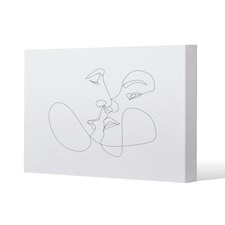 couple kiss in line art (Canvas Print) 31 x 41 x 4cm