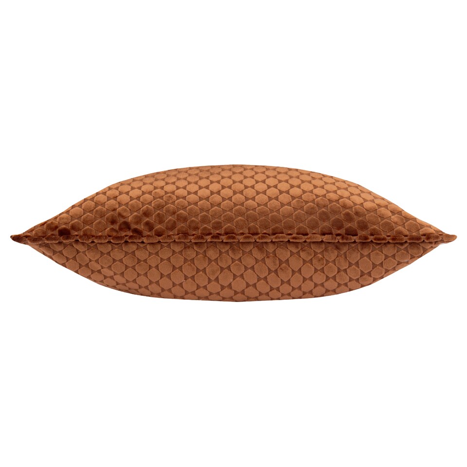 image 1 of Paoletti Neptune Velvet Cushion | Orange | Copper | 50 x 50cm | 1