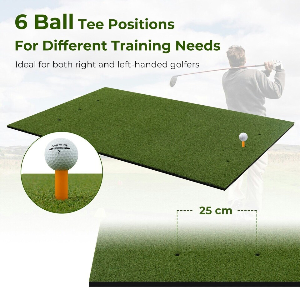 image 1 of COSTWAY Golf Hitting Mat Standard Real Feel Golf Practice Mat