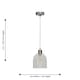 image 6 of Set of 2 Belten - Clear Glass Cloche with Satin Nickel Pendant Fitting | Clear | Clear glass with satin nickel plate detail | Small | 2