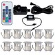 image 1 of Set of 10 - 30mm Stainless Steel IP67 Colour Changing LED Decking Kit Chrome | Clear