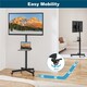 image 6 of Yaheetech Rolling TV Trolley Height Adjustable Black