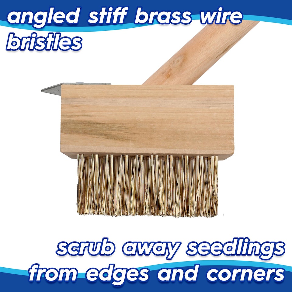 image 1 of Harbour Housewares Wooden Long Handle Weed Brush - 120cm