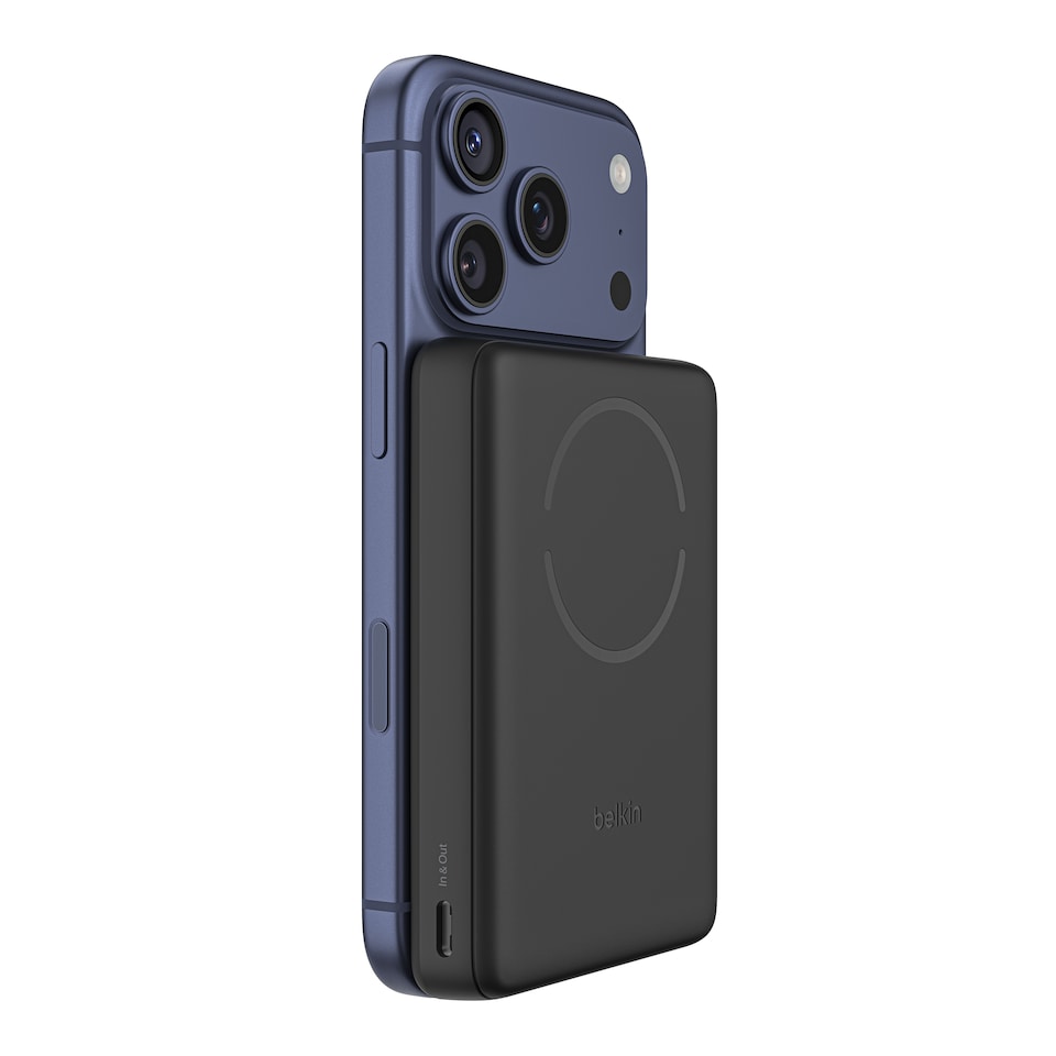 Belkin BoostCharge Magnetic Power Bank 10000mAh, Qi2 Certified, Slim Portable Charger with Magnetic Ring and 2 USB C Ports, 7.5W Battery Pack for iPhone, Galaxy, Pixel - USB C Cable Included - Black