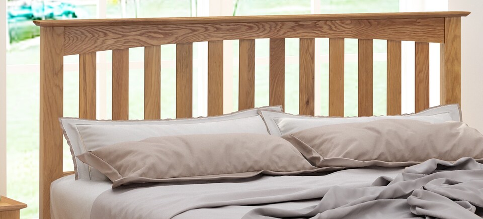 image 1 of 4ft Small Double Real oak,Solid,strong,wood bed frame.Low foot end wooden bedstead | Clear