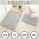 image 3 of VELVETIO 2Pc Pebble Bath Mat Set Memory Foam Bathroom Toilet Rugs Grey