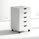 image 3 of HOMCOM Mobile Vertical Filing Cabinet with 5 Drawers for Home Office, White White