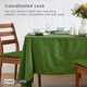image 7 of Homescapes Dark Olive Cotton Square Tablecloth - 137 x 137 cm Green