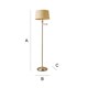 image 7 of ValueLights Sinatra Brushed Chrome Floor Lamp Beige Taper Shade and Bulb