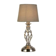 Manor Chrome Table Lamp With Grey Shade