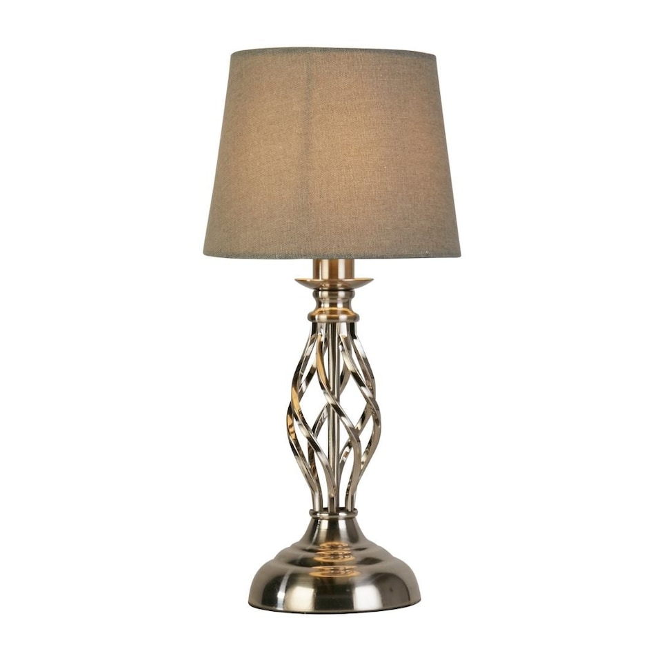 image 1 of Manor Chrome Table Lamp With Grey Shade