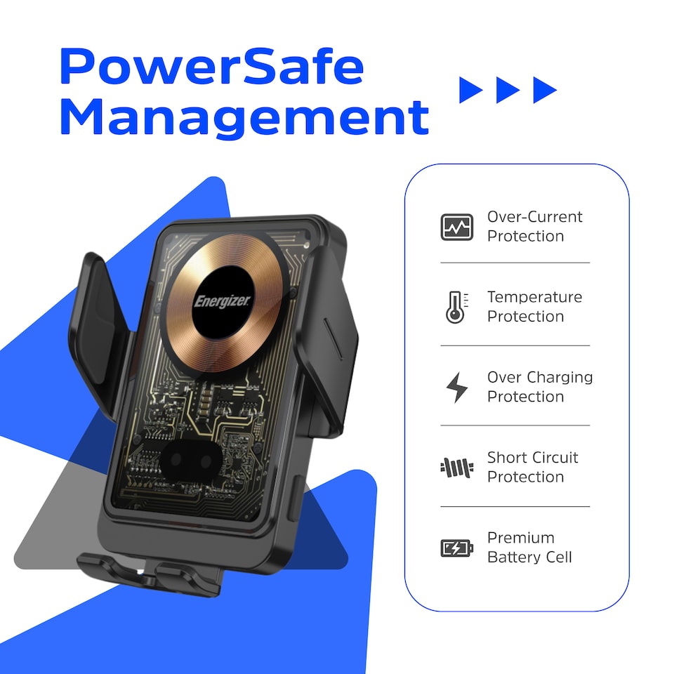 image 1 of Energizer In-Car Magnetic QI Wireless charger Android Black