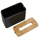 image 4 of Interiors by Premier Black Bamboo Tissue Box, Rectangular Tissue Holder With Detachable Lid, Reusable Paper Tissue Box For Desk