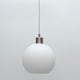 image 6 of First Choice Lighting Betchley White Ribbed Glass Globe with Satin Nickel Pendant Fitting Silver | White