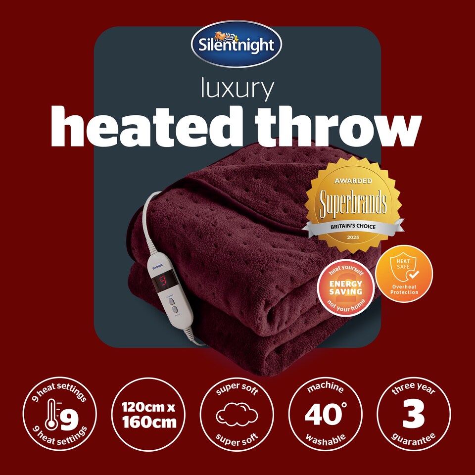 image 1 of Silentnight Comfort Control Heated Throw Fleece Electric Blanket Fast Heat Up