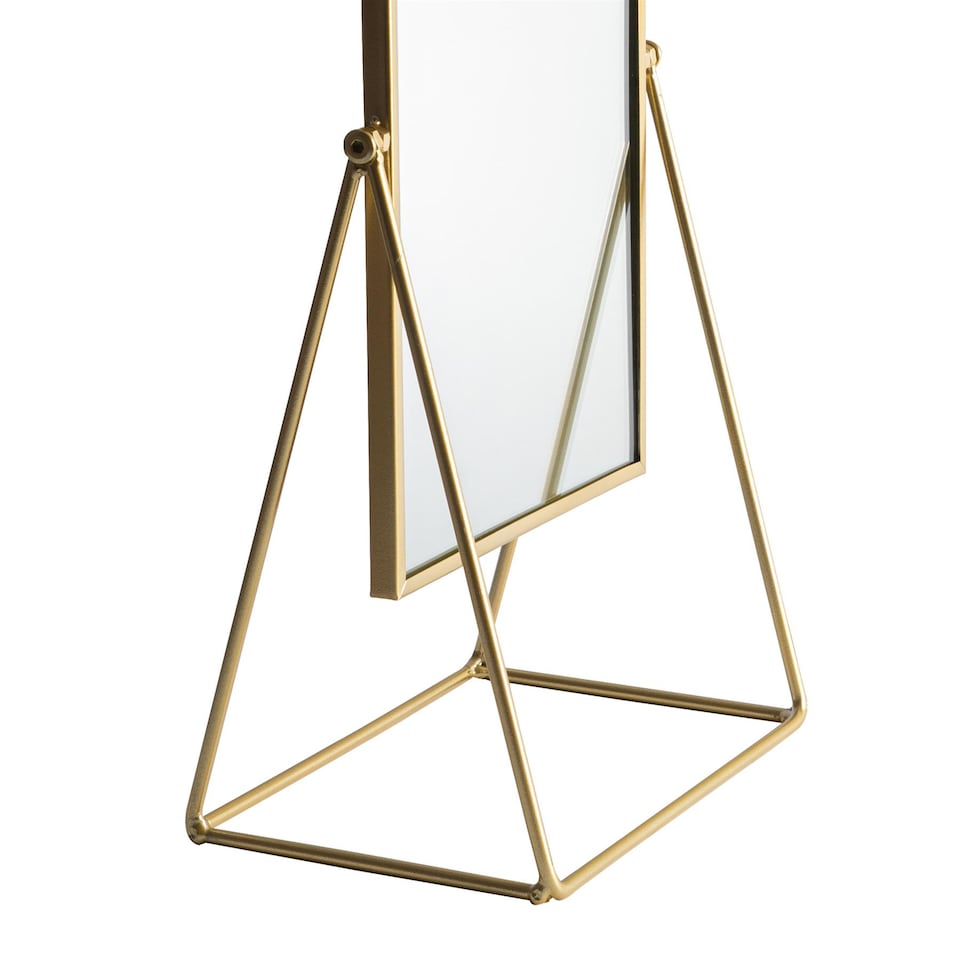 image 1 of Harbour Housewares 2pc Dressing Table Mirror Set - 2 Sizes - Gold - Makeup Mirror Bathroom Mirror Vanity Mirror Tabletop Mirror | Gold | Gold | L - 50 x 32 x 16.5 CM | S - 39 x 22 x 15 CM | 2