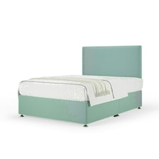 Duckegg Plush Velvet No Drawer Divan Base and Valencia Headboard Double