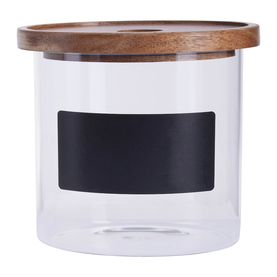 image 1 of Interiors By Premier Stylish Multipurpose Chalkboard 950ml Storage Jar, Durable Jar With Lid For Counter, Airtight Storage Jars