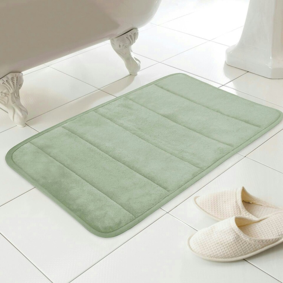 image 1 of Everyday Design Memory Foam Bath Mat Sage 43x61cm Green
